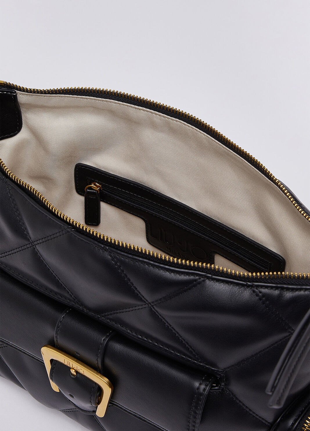 Borsa hobo piccola matelass&eacute; nero Liu Jo - large image number 6