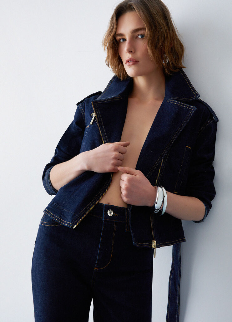 Denim jacket with belt dark denim Liu Jo - medium