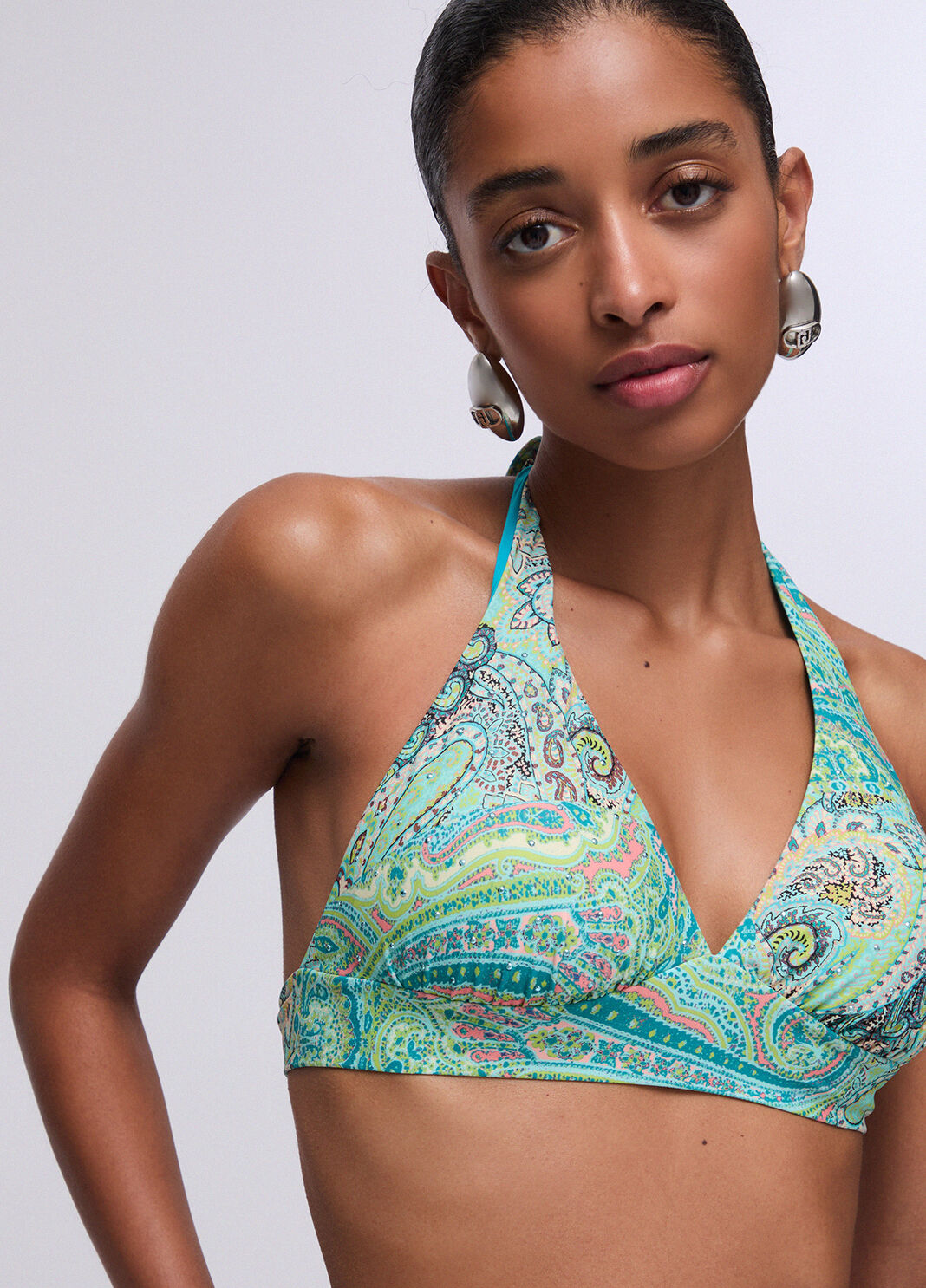 Blumen-Bikini-Top Aquagr&uuml;n Liu Jo - large image number 4