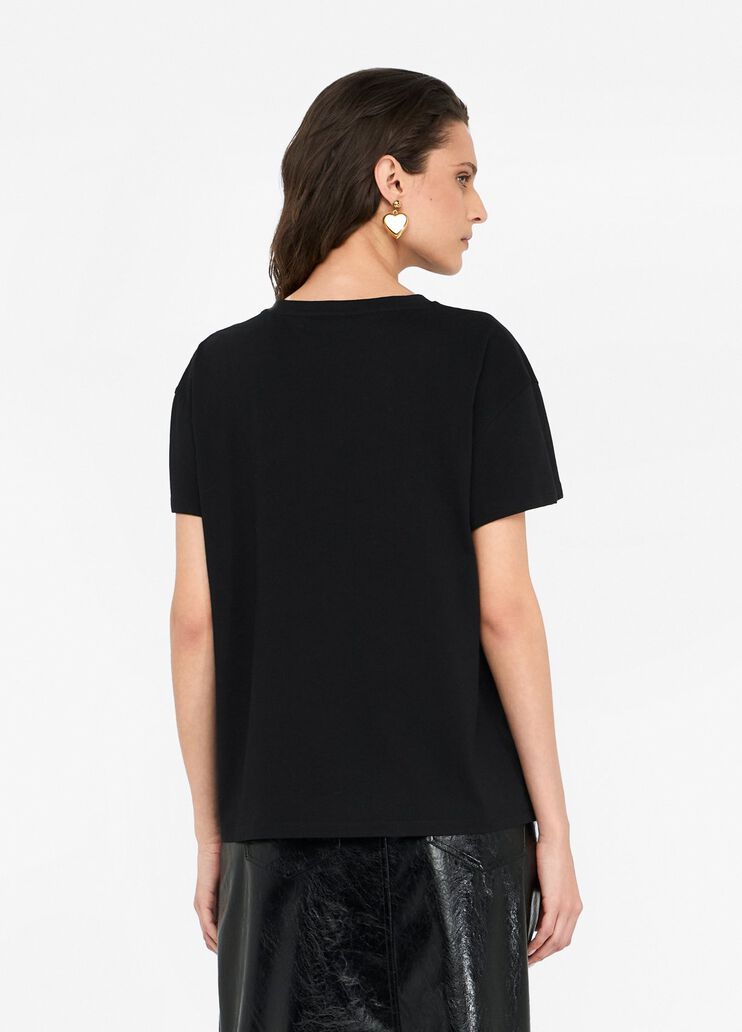 T-Shirt mit Strass Schwarz Liu Jo - large image number 1 T-Shirt mit Strass Schwarz Liu Jo - large image number 1