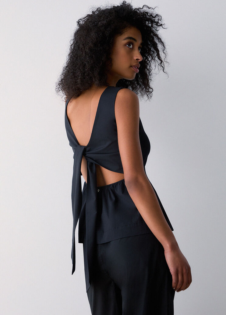 Top con fiocco dietro nero Liu Jo - medium