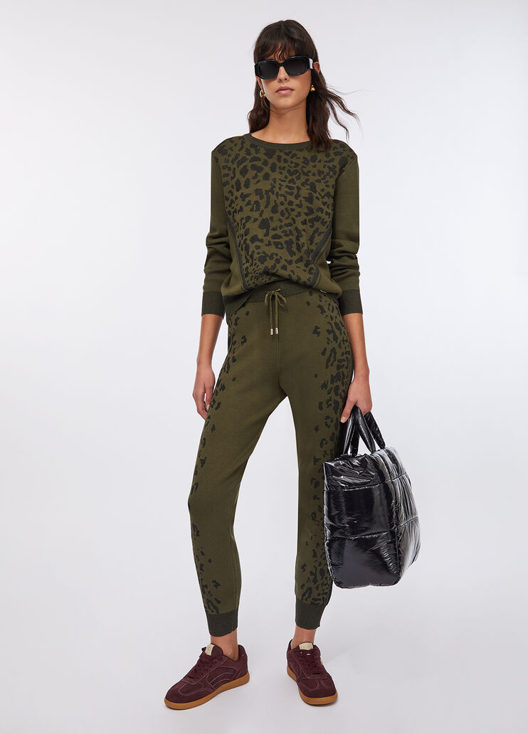 Hose mit Animal-Print Olivgrün Liu Jo - medium