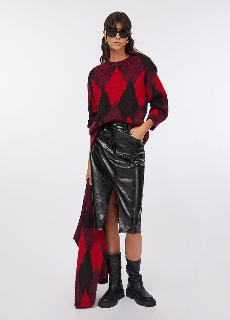 Diamond-patterned wool and alpaca jumper red Liu Jo - large image number 5