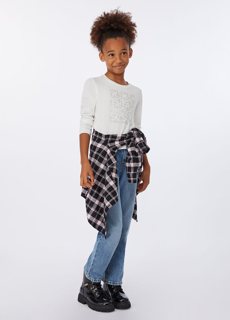 Футболка с длинным рукавом и логотипом белый/LJ Liu Jo - medium