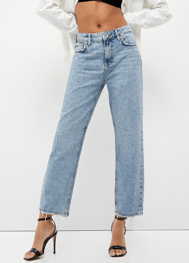 Cropped jeans with diamantés blue denim Liu Jo - look Cropped jeans with diamantés blue denim Liu Jo - look