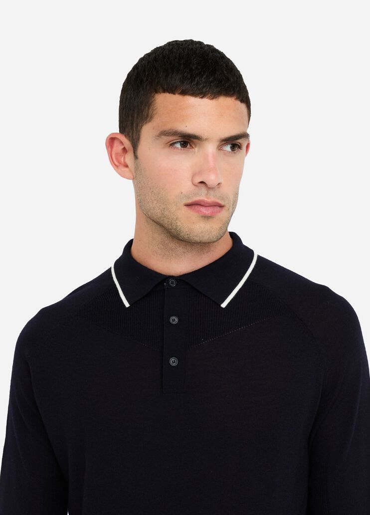 Wool polo shirt dark blue Liu Jo - large image number 2 Wool polo shirt dark blue Liu Jo - large image number 2