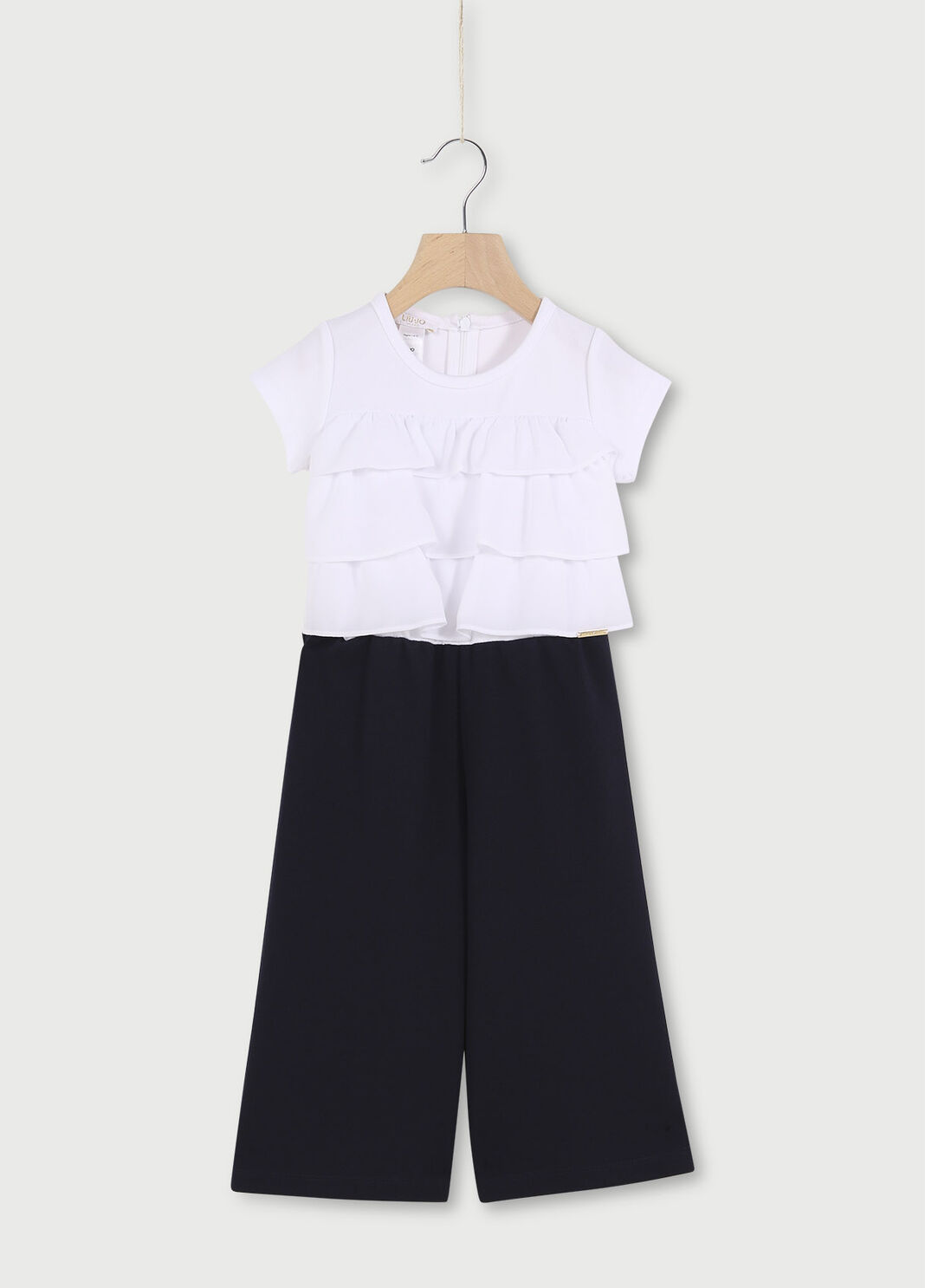 Tuta lunga con volants Bianco/blu scuro Liu Jo - large image number 0