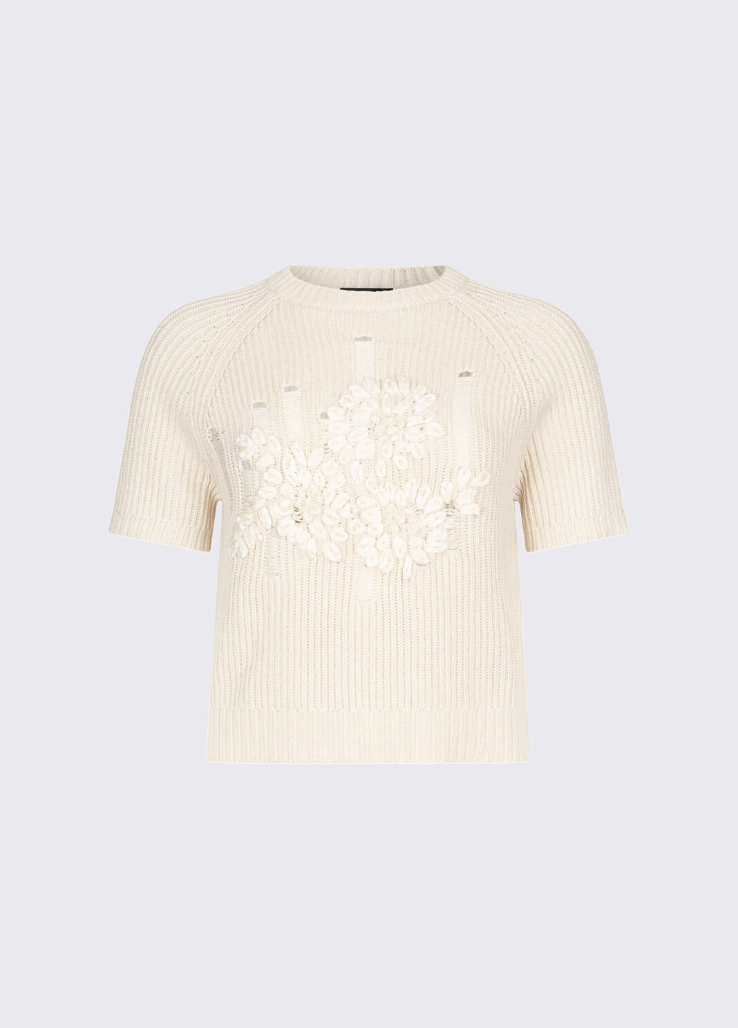 Stricktop mit Baststickerei cremewei&szlig; Liu Jo - large image number 6