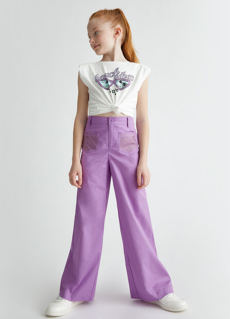Trousers with rhinestones purple Liu Jo - medium Trousers with rhinestones purple Liu Jo - medium