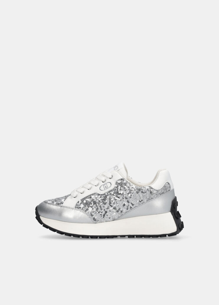 Sneakers with all-over glitter silver Liu Jo - large image number 5 Sneakers with all-over glitter silver Liu Jo - large image number 5