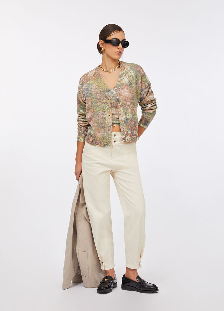 Balloon trousers with bejewelled button light beige Liu Jo - large image number 5