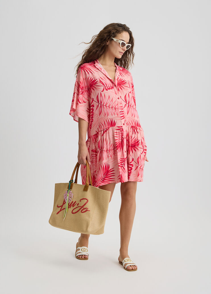 Shirt dress with palm print pink Liu Jo - medium Shirt dress with palm print pink Liu Jo - medium