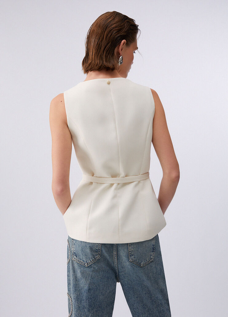 Belted waistcoat cream Liu Jo - medium