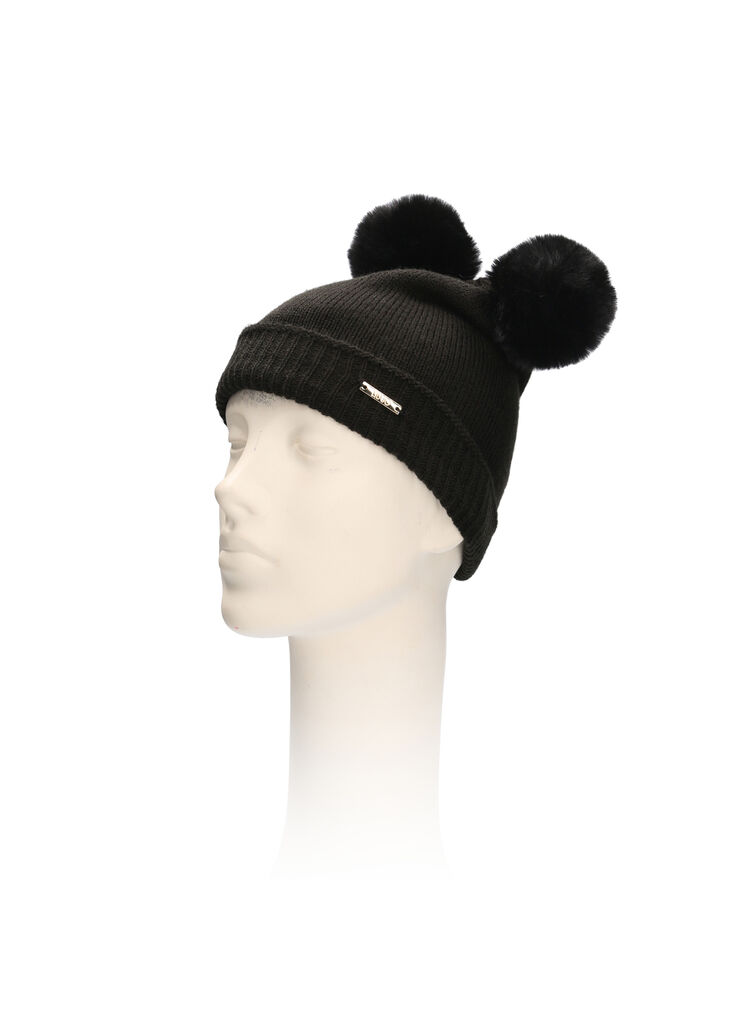 Bonnet avec pompon noir Liu Jo - large image number 0 Bonnet avec pompon noir Liu Jo - large image number 0