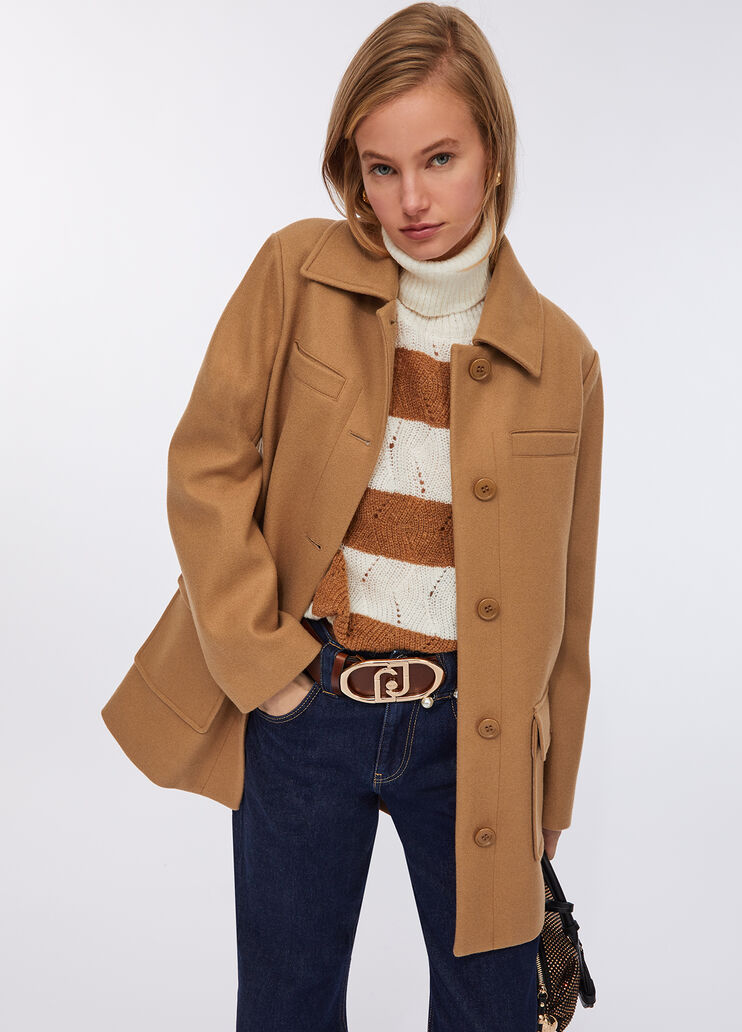 Manteau ceinturé beige Liu Jo - large image number 4 Manteau ceinturé beige Liu Jo - large image number 4