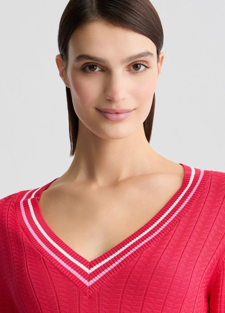Red V-neck jumper red Liu Jo - large image number 3 Red V-neck jumper red Liu Jo - large image number 3