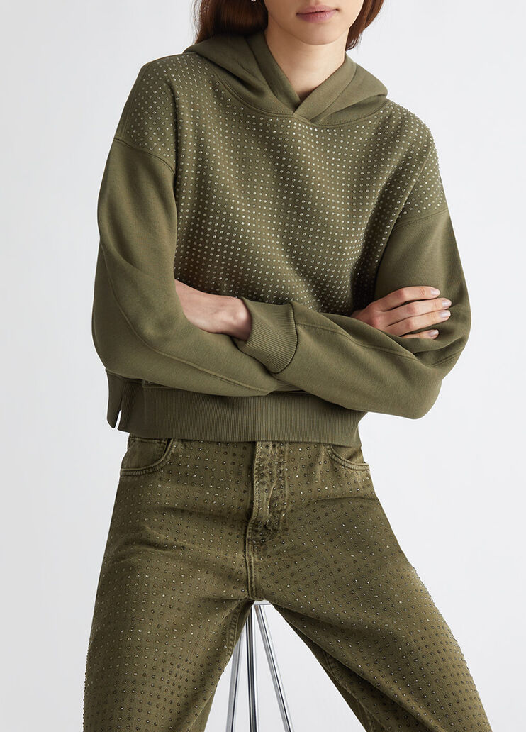 Sweatshirt with rhinestones green Liu Jo - large image number 2