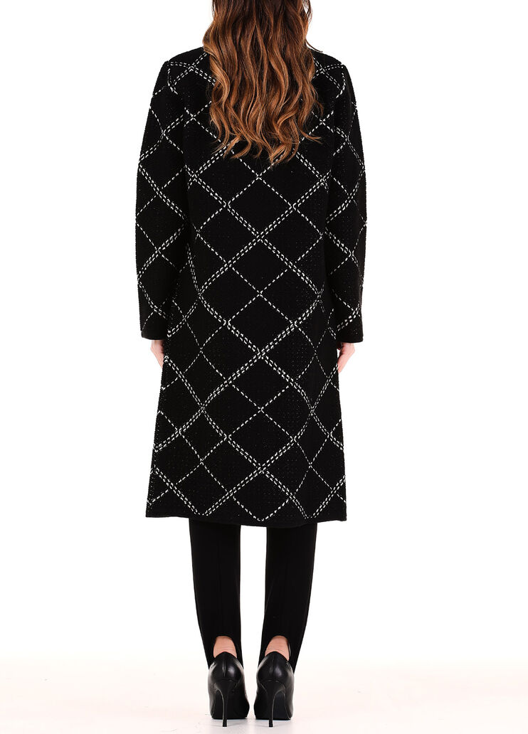 Cappotto lungo a quadri nero e bianco Liu Jo - large image number 1