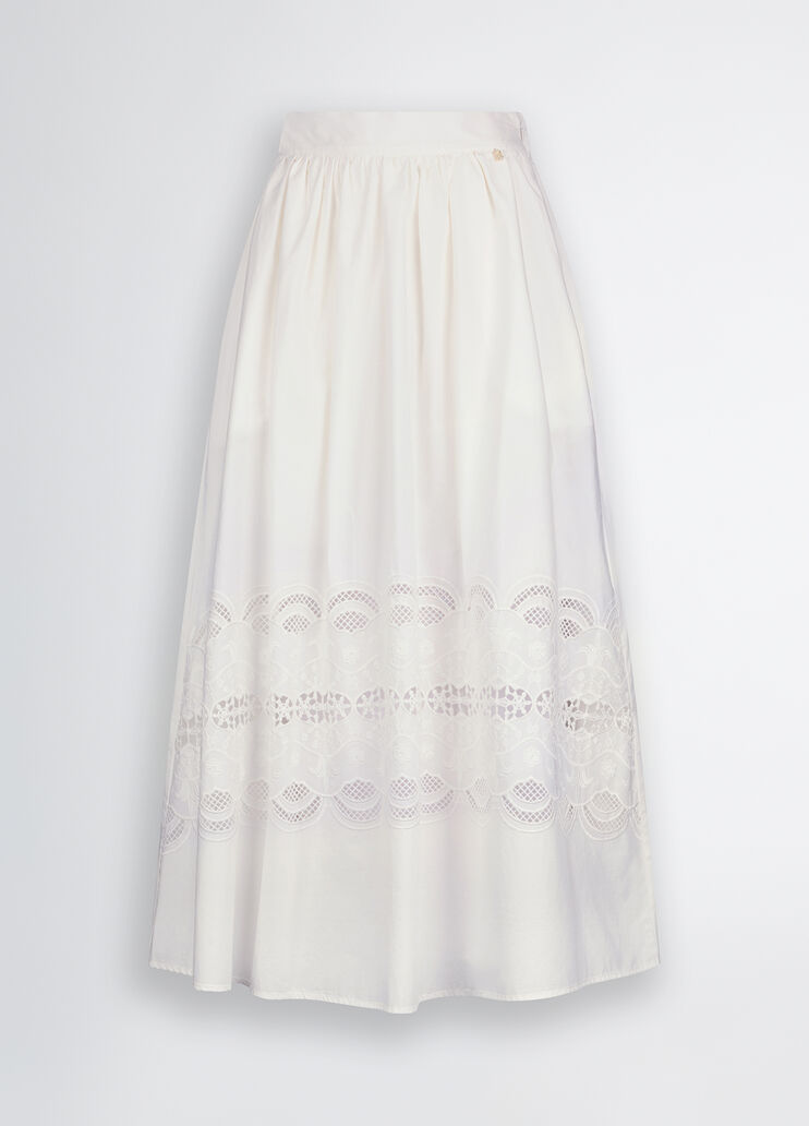 Embroidered cotton skirt beige Liu Jo - large image number 6 Embroidered cotton skirt beige Liu Jo - large image number 6