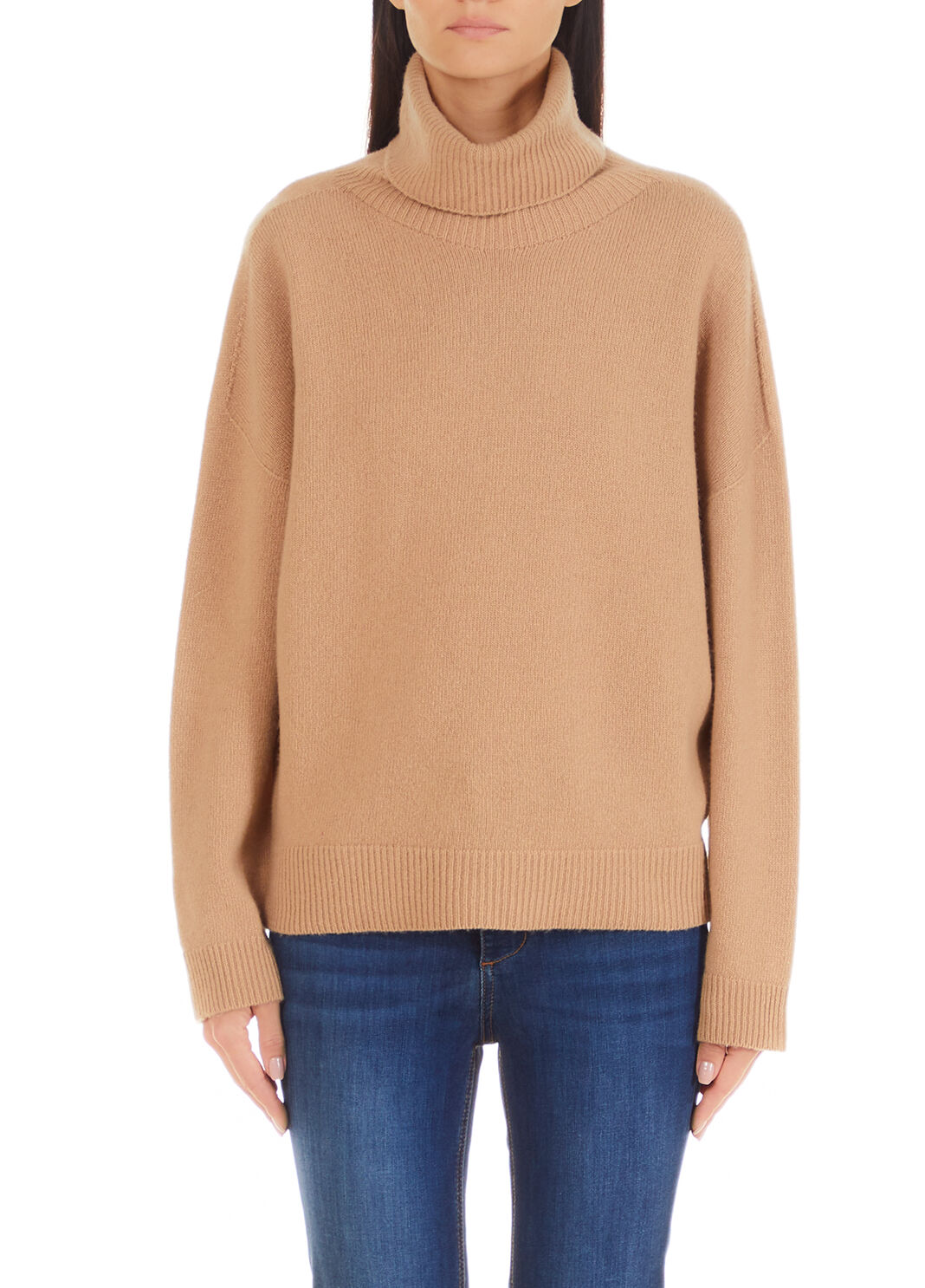 Jersey de cuello alto en mezcla de cachemira camel Liu Jo - large image number 0