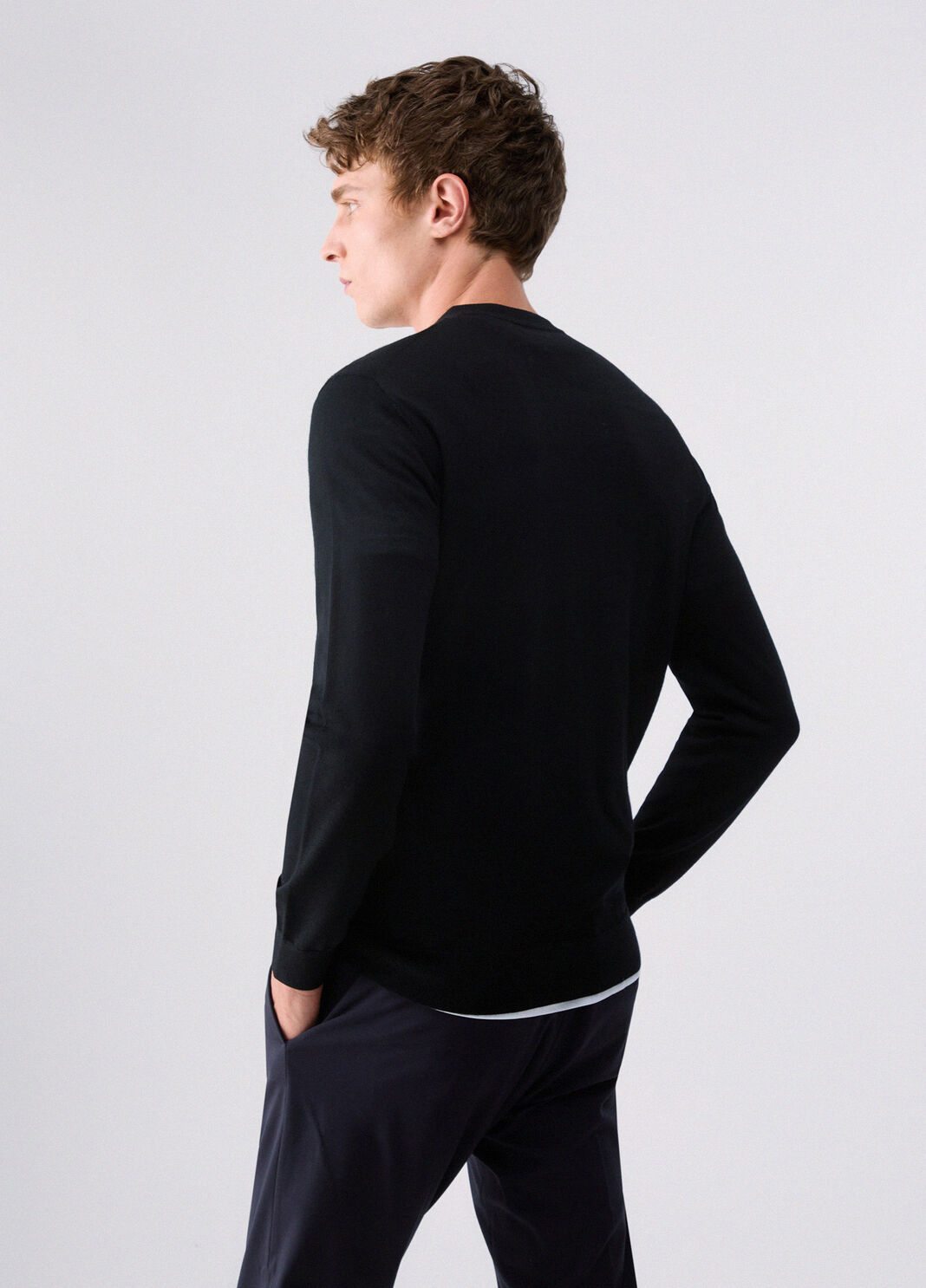 V-neck sweater in merino wool black Liu Jo - large image number 1