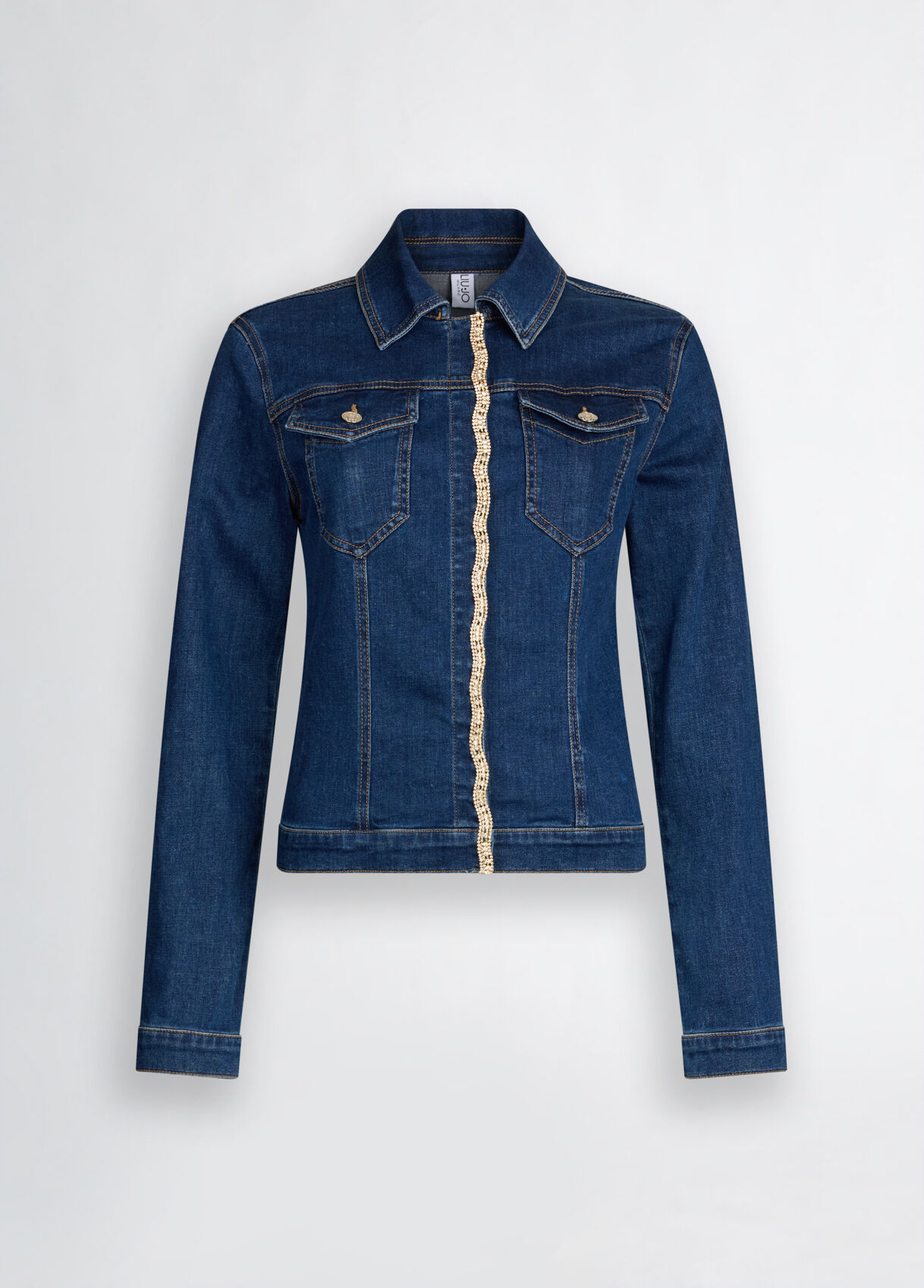 Denim jacket with rhinestones colour blue denim | Liu Jo