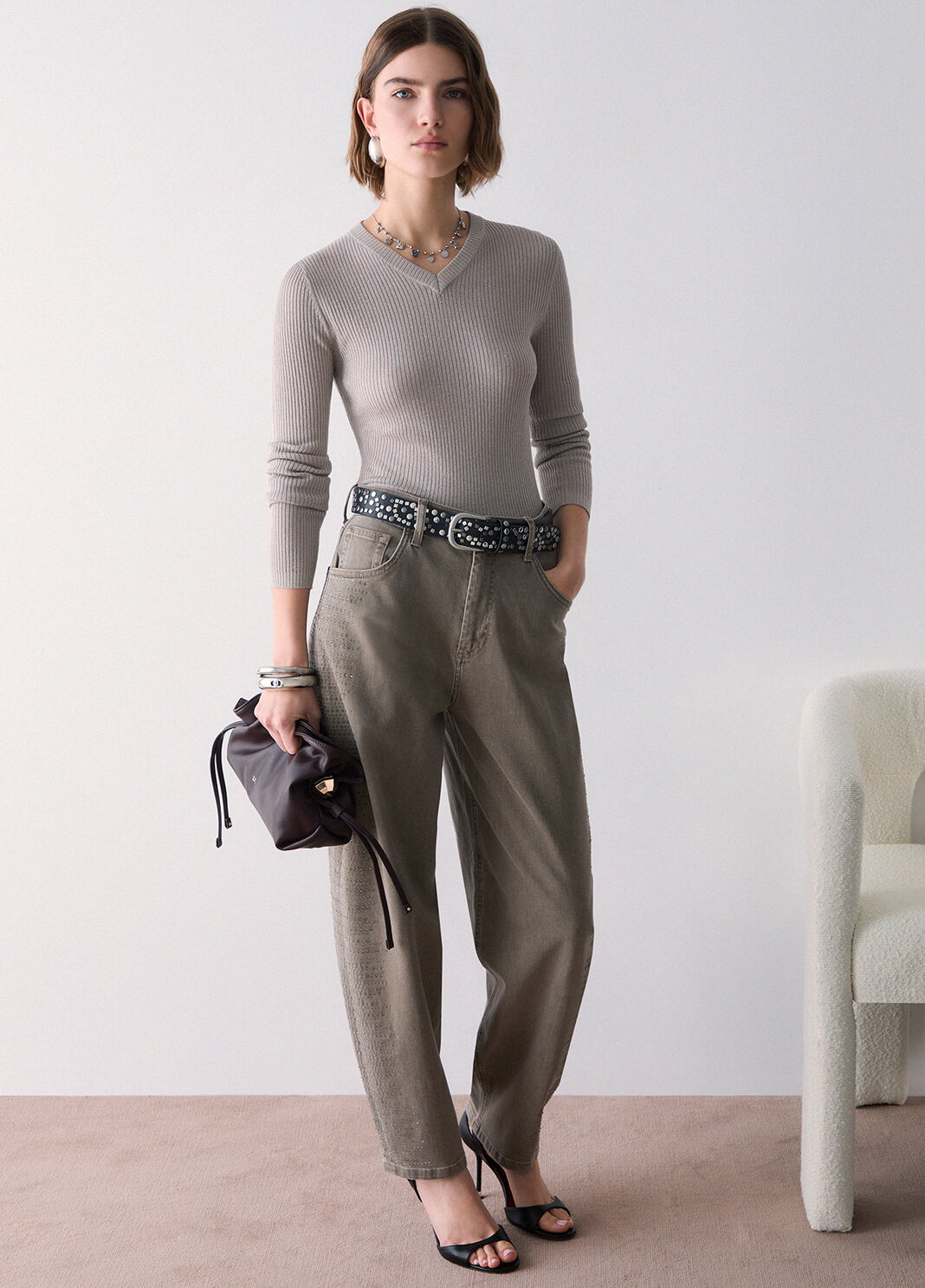 Lam&eacute; Sweater beige Liu Jo - large image number 2