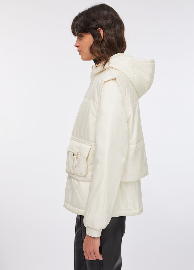 Padded hooded jacket Milky white Liu Jo - large image number 3