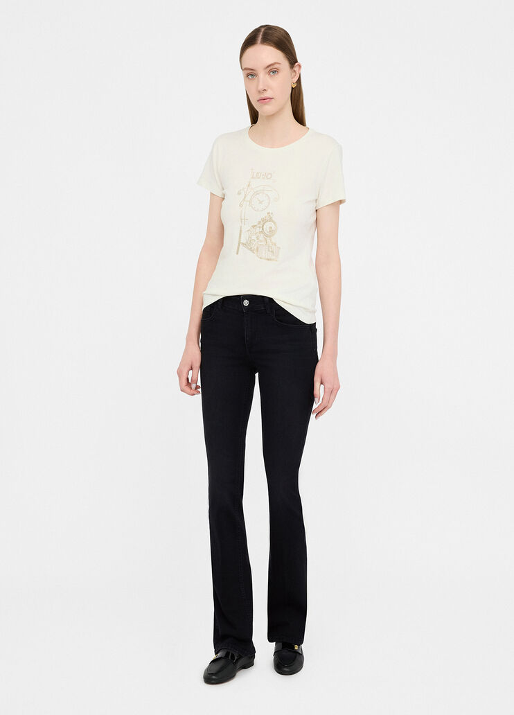 T-shirt with laminated print white Liu Jo - large image number 3 T-shirt with laminated print white Liu Jo - large image number 3