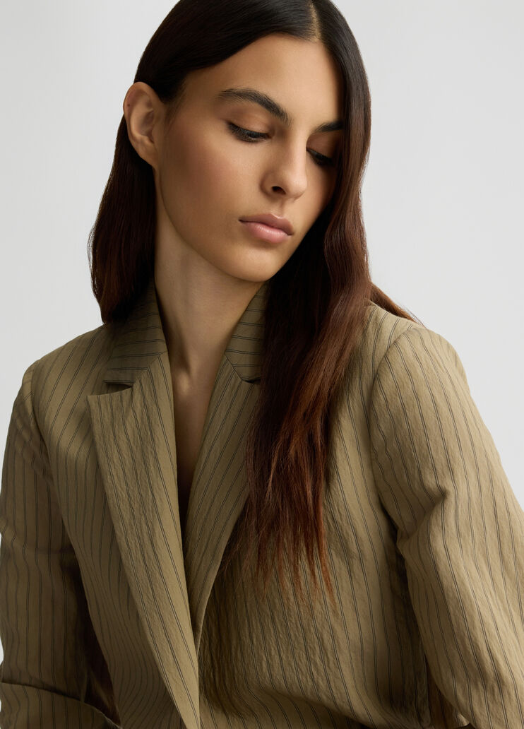 Striped blazer with belt green Liu Jo - large image number 4 Striped blazer with belt green Liu Jo - large image number 4