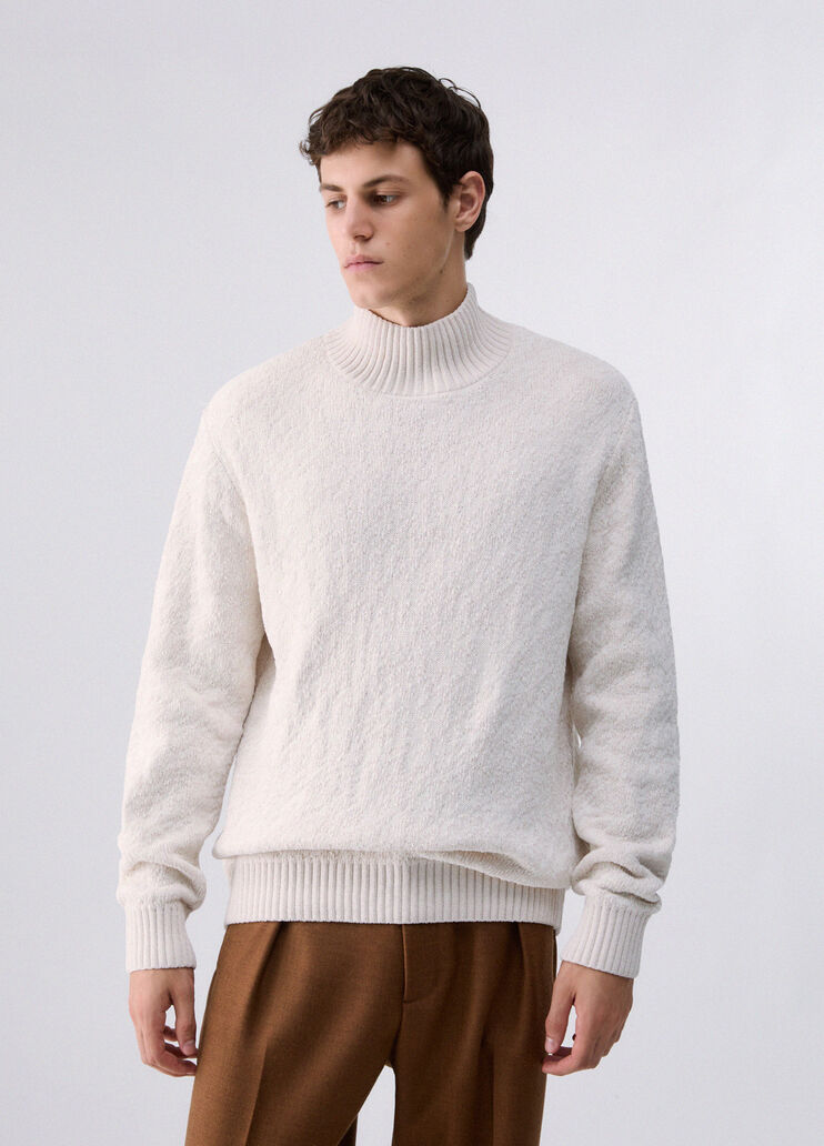 Mock-neck sweater in chenille white Liu Jo - medium