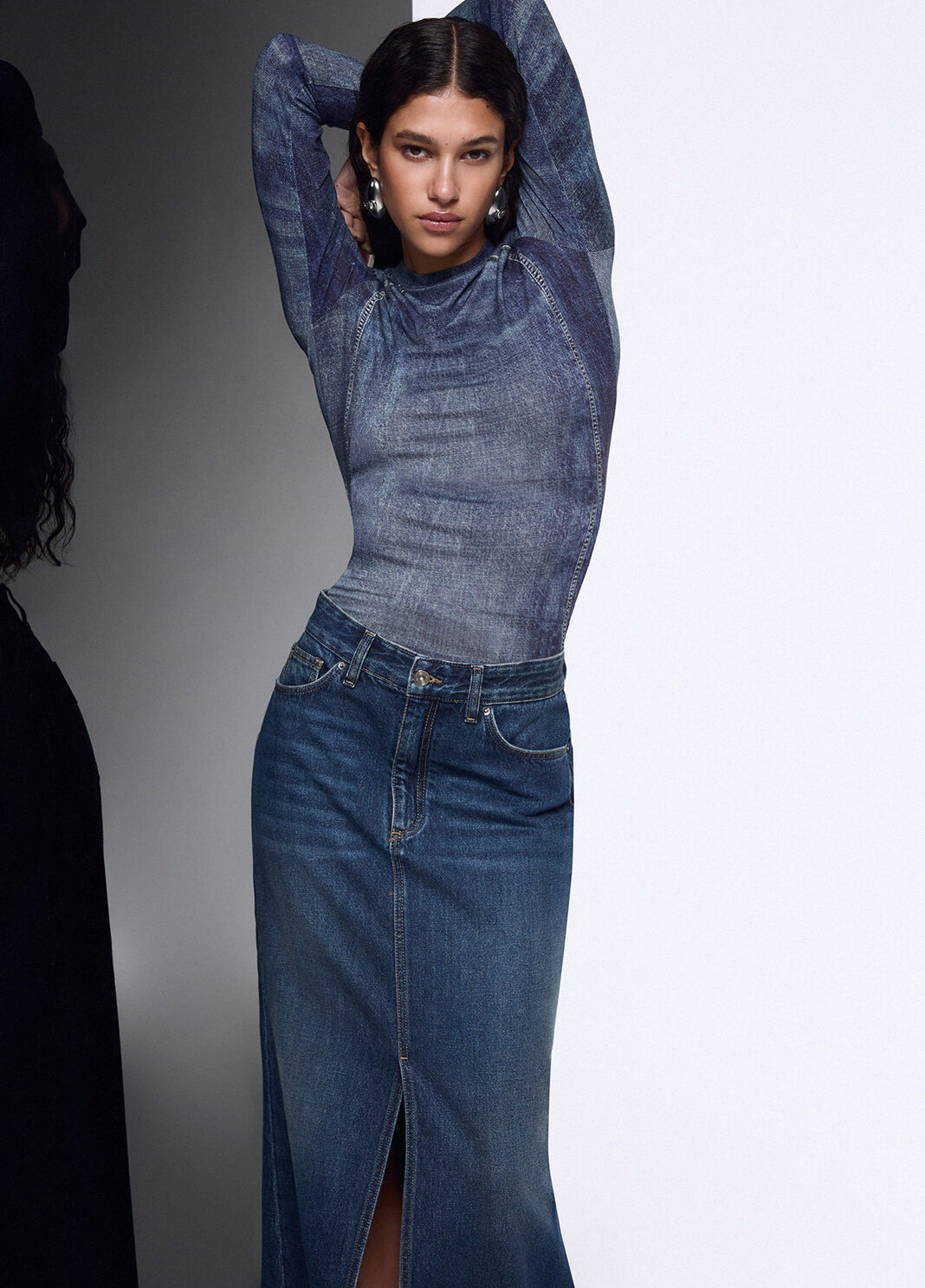 Langer Jeansrock mit Schlitz denimblau Liu Jo - large image number 3