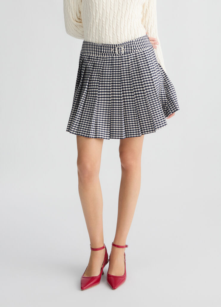 Pleated chequered miniskirt blue/white vichy Liu Jo - medium Pleated chequered miniskirt blue/white vichy Liu Jo - medium