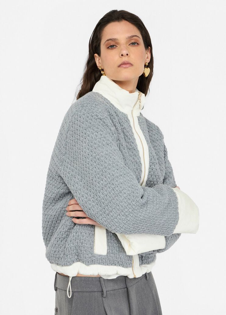 Veste en nylon matelassé et maille gris à rayures craie Liu Jo - medium Veste en nylon matelassé et maille gris à rayures craie Liu Jo - medium