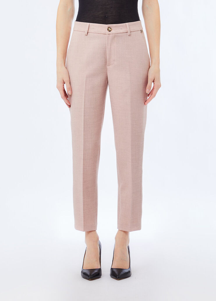 Chinohose aus Melange-Gewebe Rosa Liu Jo - medium