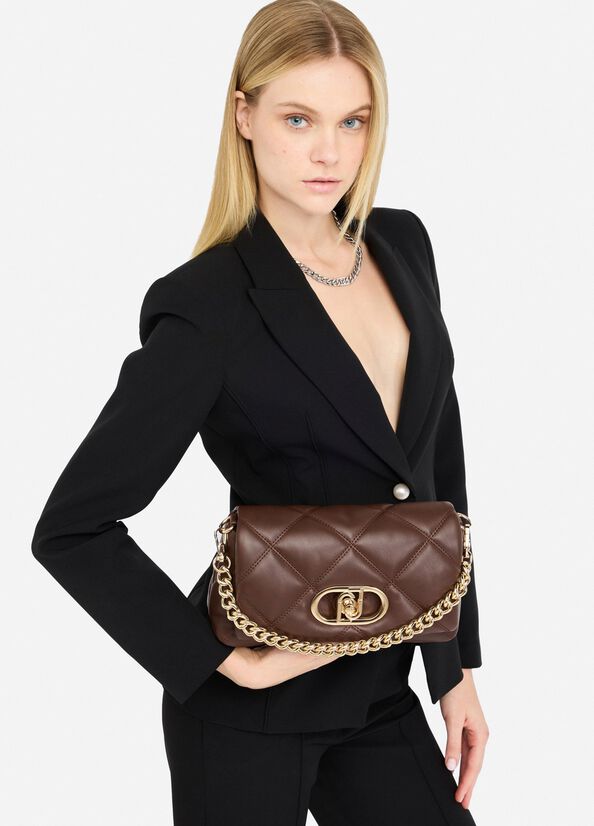 Medium quilted LaPuffy bag dark brown Liu Jo - large image number 0