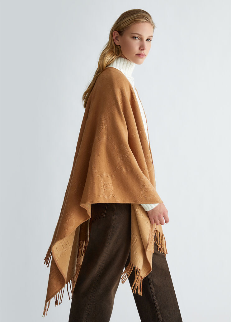 Poncho mit Logo beige Liu Jo - large image number 3