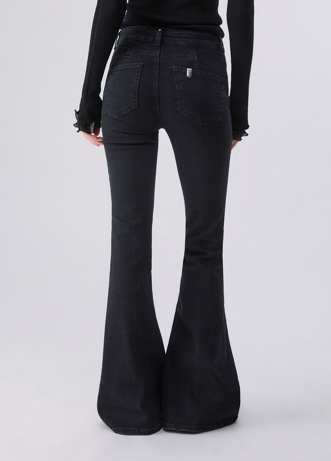 High-waisted bootcut jeans black denim Liu Jo - large image number 1