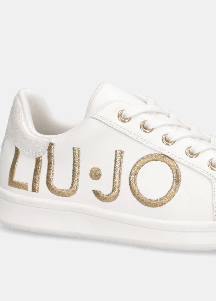Sneakers with maxi glitter logo white Liu Jo - large image number 5