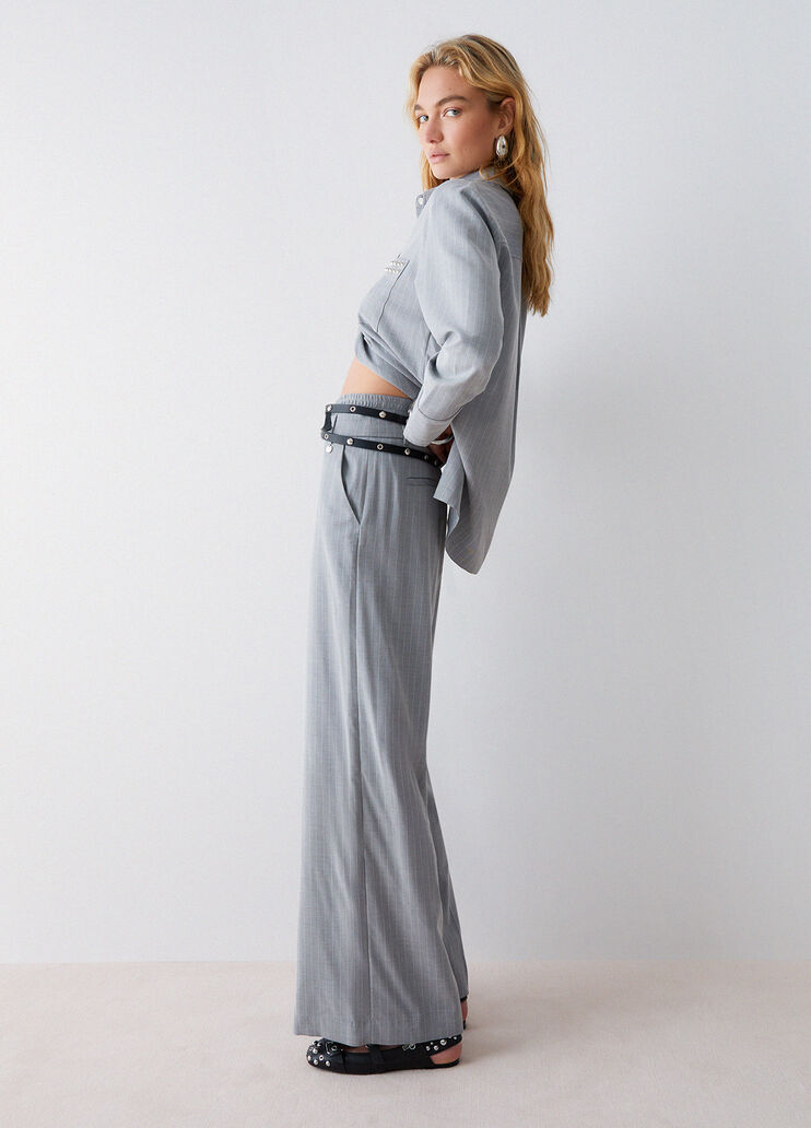 Palazzo-Hose mit Nadelstreifen Grau mit Nadelstreifen Liu Jo - medium