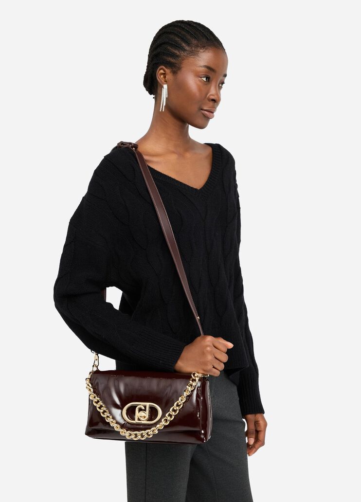 Medium glossy LaPuffy bag dark brown Liu Jo - large image number 0