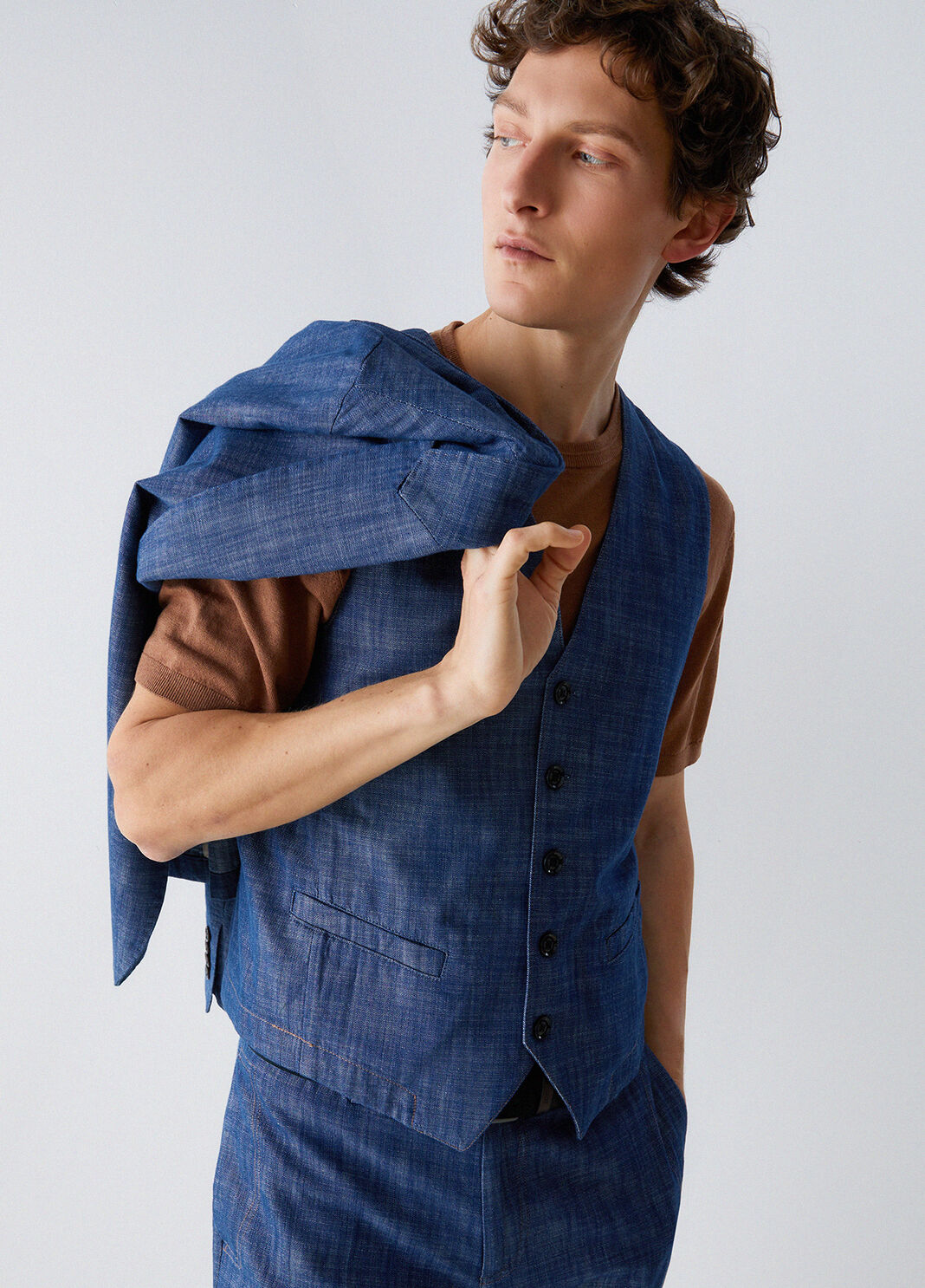 Chambray denim vest blue Liu Jo - large image number 2