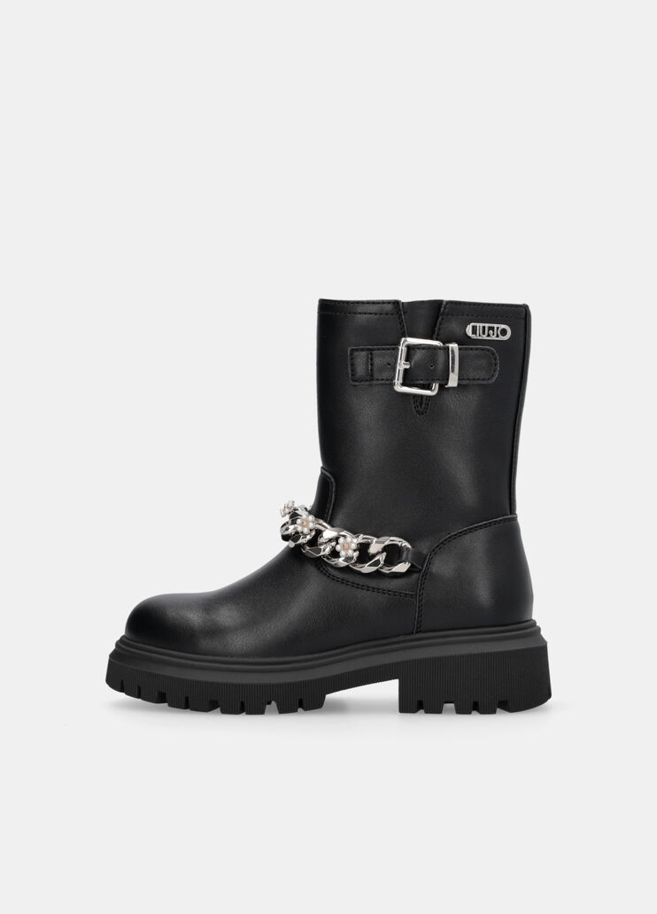 Biker boots with bejewelled chain black Liu Jo - large image number 4 Biker boots with bejewelled chain black Liu Jo - large image number 4