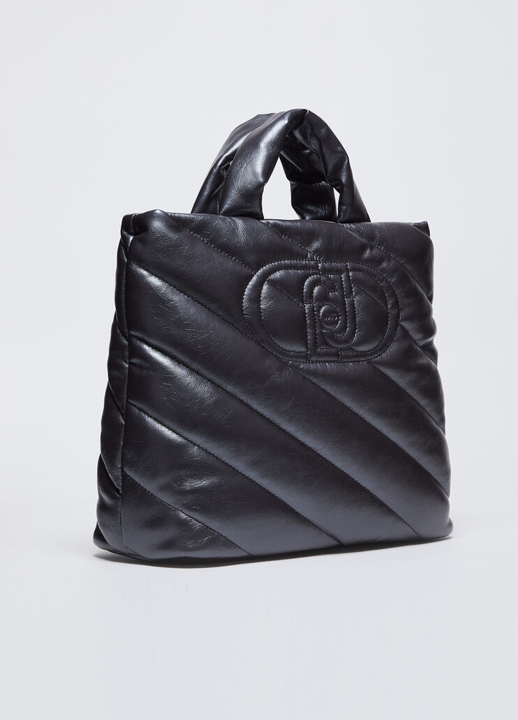 Large glossy quilted shopping bag grey Liu Jo - medium Large glossy quilted shopping bag grey Liu Jo - medium