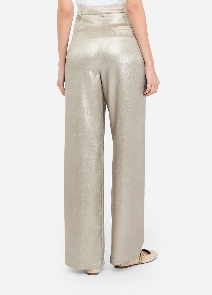 Laminated crepe trousers gold Liu Jo - large image number 1