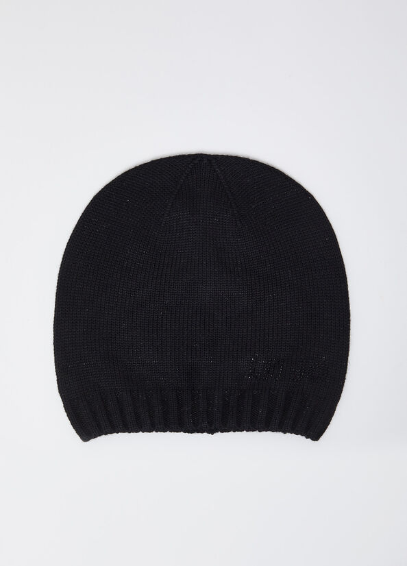 Bonnet avec logo et strass noir Liu Jo - medium
