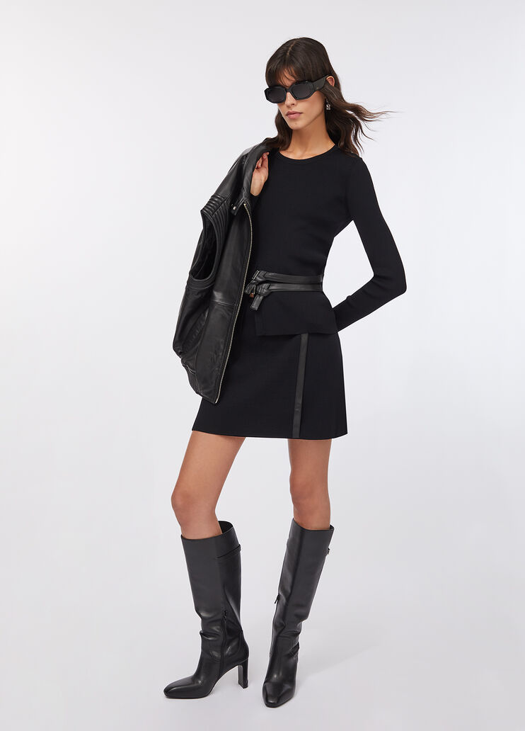 Knit miniskirt with buckles black Liu Jo - medium