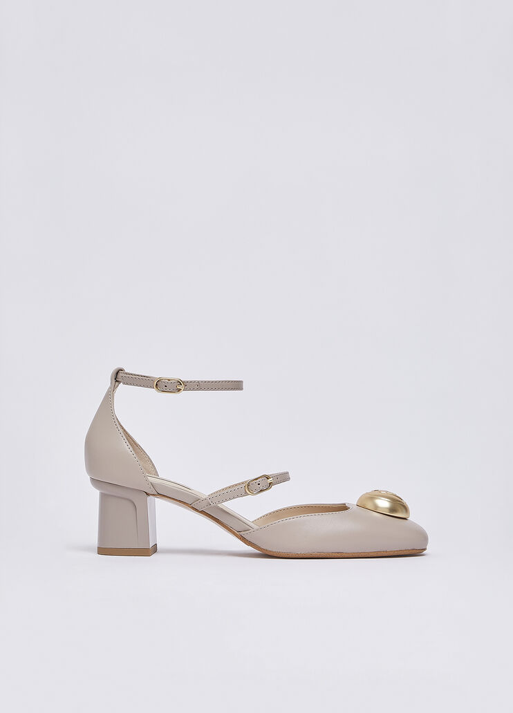Two-piece leather pumps beige Liu Jo - medium