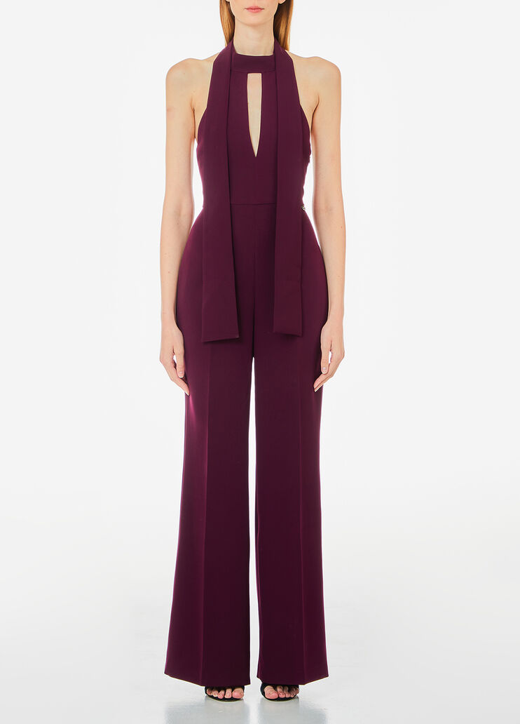 Stretch jumpsuit with pussy-bow purple Liu Jo - medium Stretch jumpsuit with pussy-bow purple Liu Jo - medium
