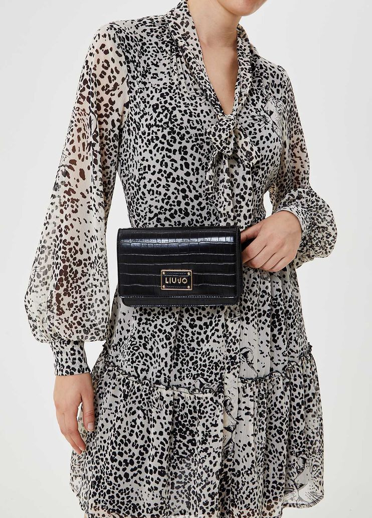 Crocodile effect pouch bag Black Liu Jo - large image number 1 Crocodile effect pouch bag Black Liu Jo - large image number 1